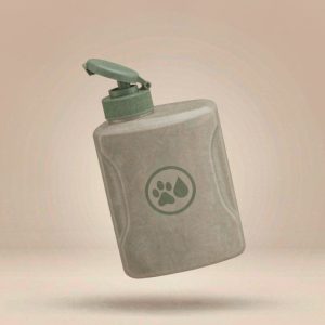Illustration of a heavy-duty enzymatic pet stain remover bottle with a flip cap