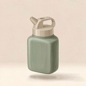 Illustration of a compact cat urine enzyme cleaner bottle with a measuring cap